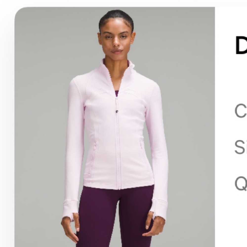 Lululemon define *Luon jacket light pink size 2